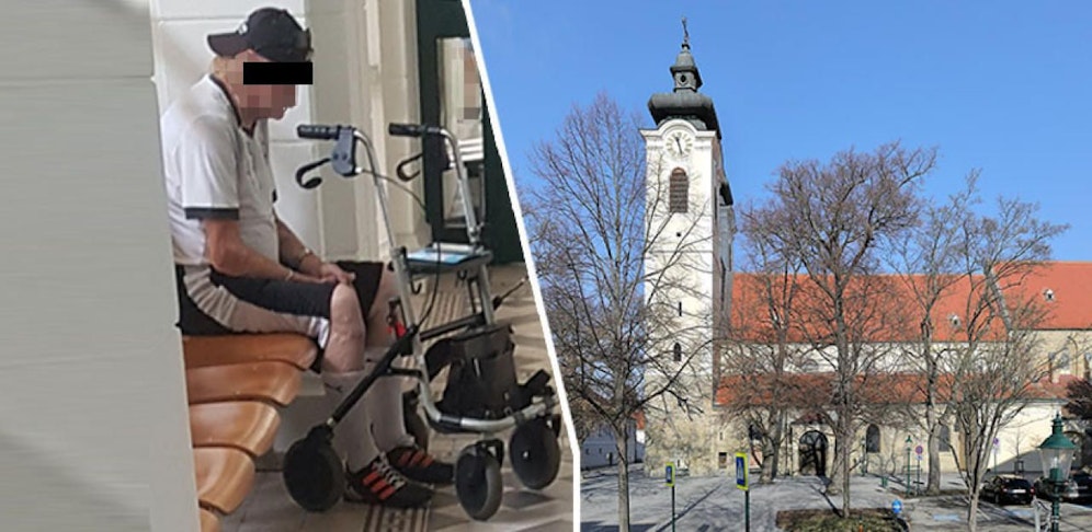 Angeklagter und die Pfarrkirche in Tulln