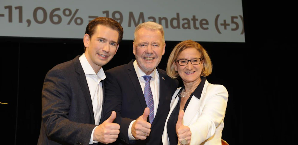 Schneeberger nach Sieg mit Landeschefin und Kanzler