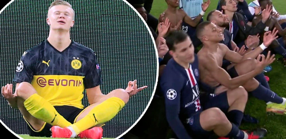Der "Meditationsjubel" von Haaland - und die Kopie der PSG-Stars, nachdem sie den Norweger und Borussia Dortmund aus der Königsklasse gekickt hatten. 