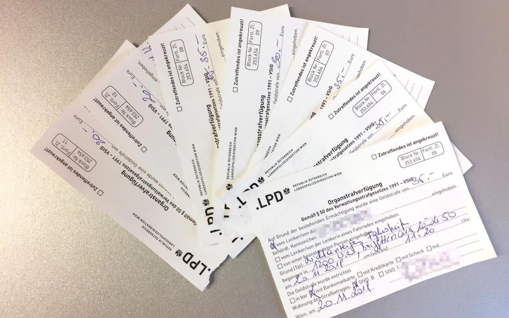 Sieben Strafzettel sammelte die Wienerin.