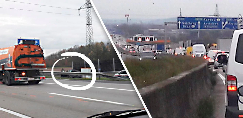 Der Stau auf der A1 reichte bis zu zwölf Kilometer zurück.