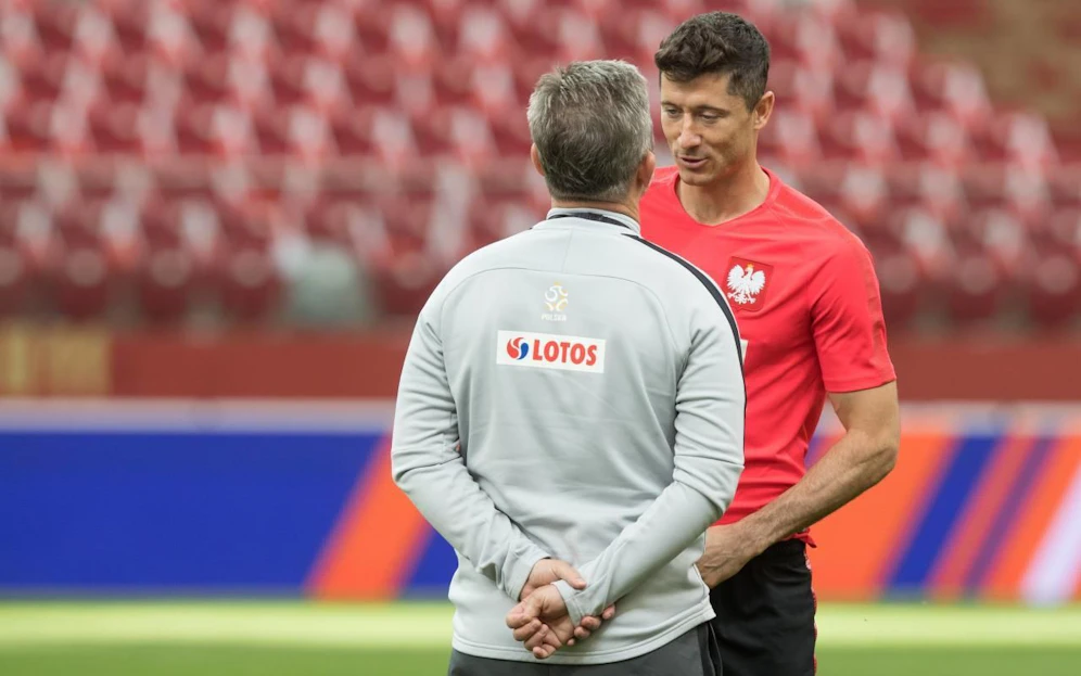 Jerzy Brzeczek und Robert Lewandowski. 