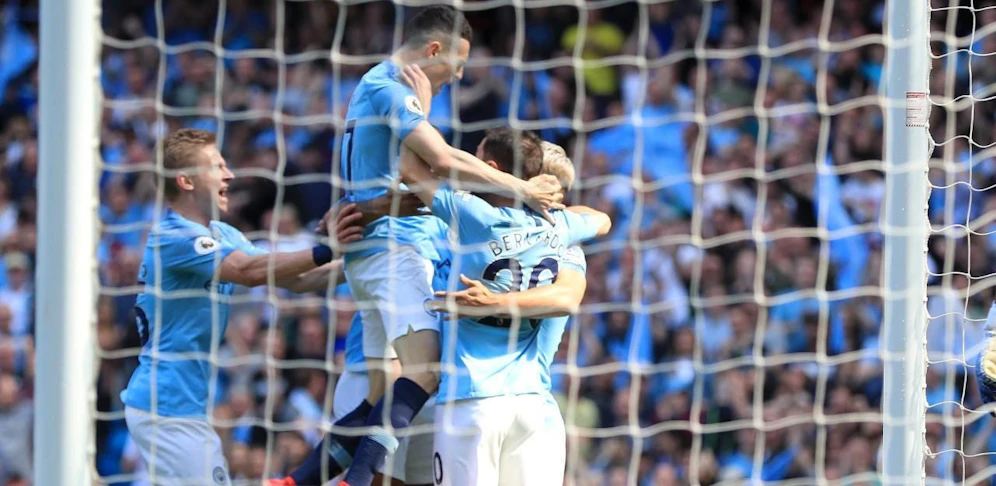  Manchester City jubelt gegen Tottenham
