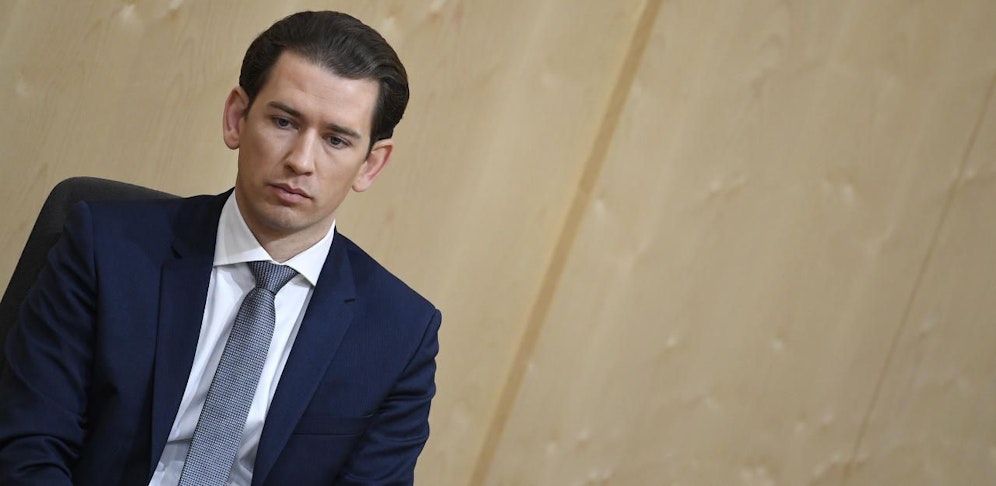 Bundeskanzler Sebastian Kurz (ÖVP) im Rahmen der Corona-Sondersitzung im Nationalrat am Sonntag, 15.03.2020.
