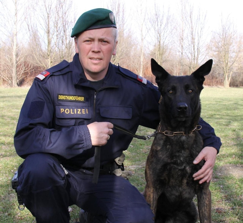 Polizeihund Argus fasste beim Donaukanal einen Einbrecher.