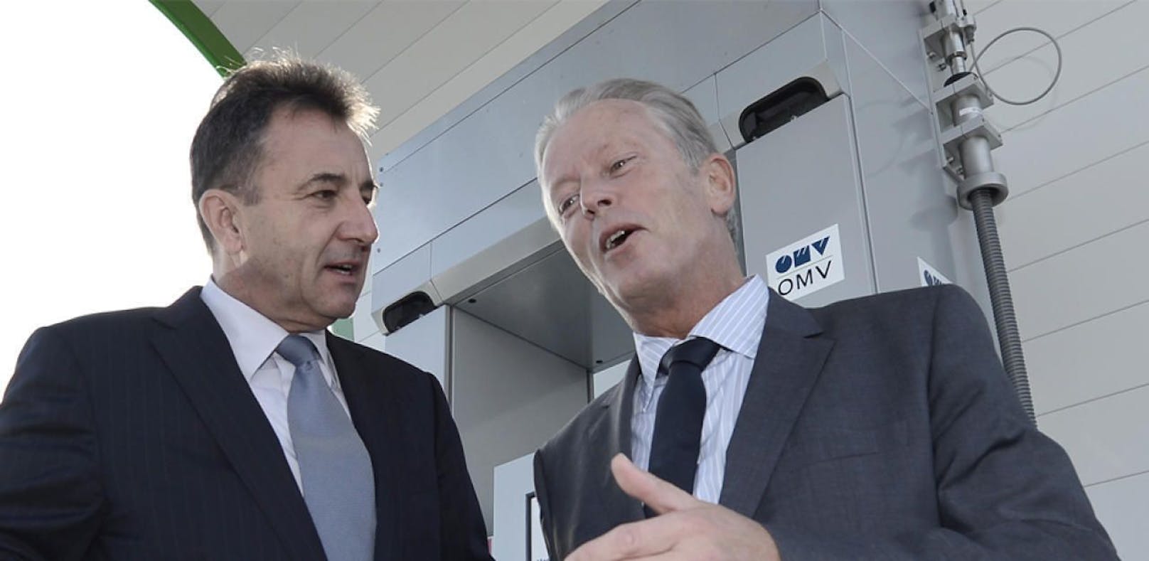 OMV- Chef Gerhard Roiss und Reinhold Mitterlehner