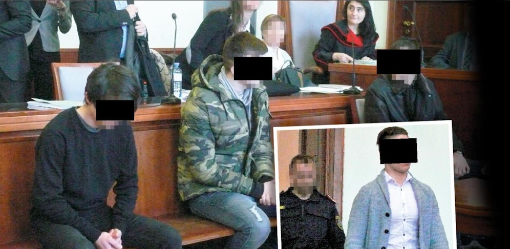 Der Haupttäter (Foto klein) fasste 2 1/2 Jahre Haft aus, der Rest mildere Strafen.