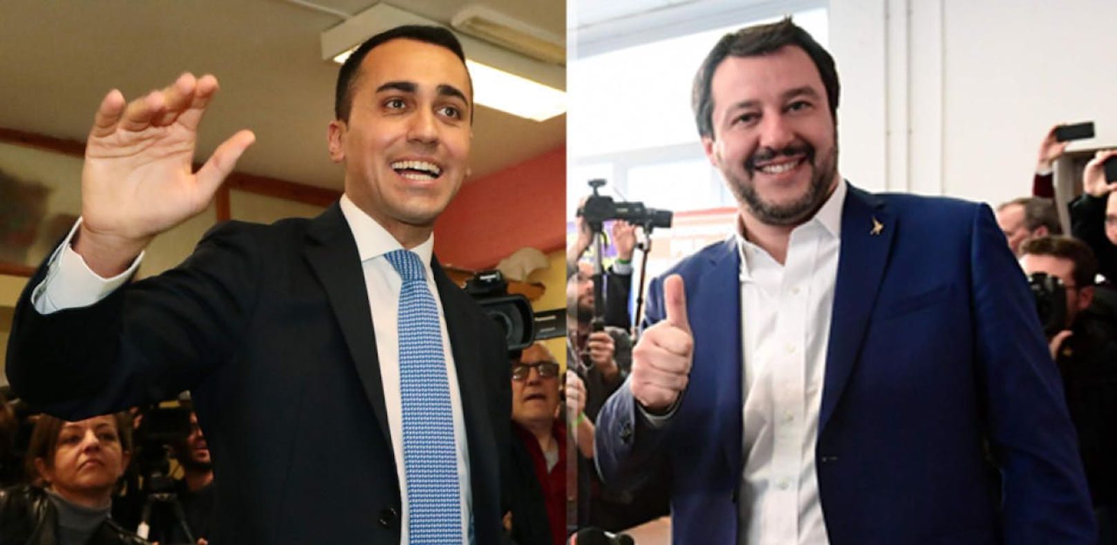 Fünf-Sterne-Spitzenkandidat Luigi Di Maio und Lega-Chef Matteo Salvini.