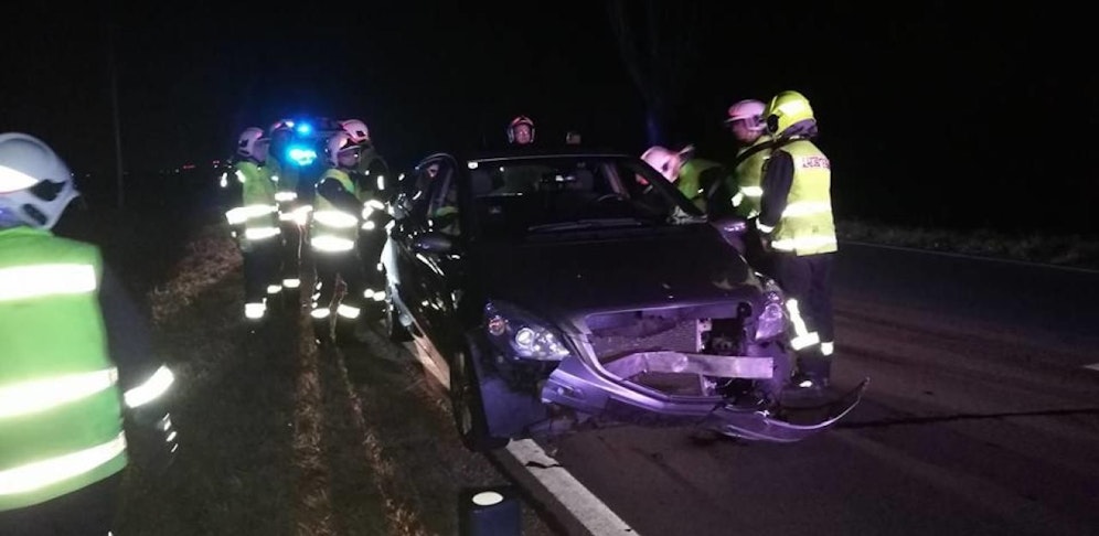 Der Wagen wurde stark beschädigt, das Wildschwein verendete an der Unfallstelle.
