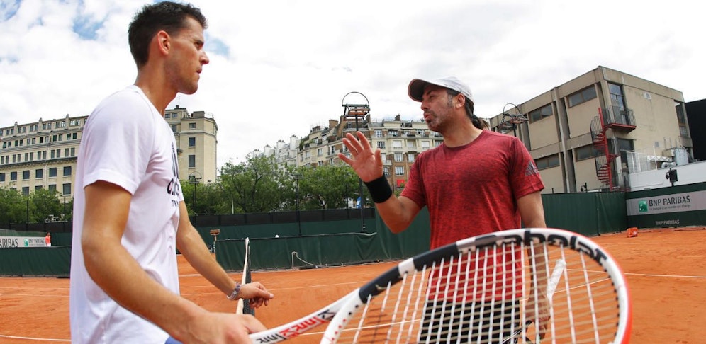 Tennis-Ass Thiem und Trainer Massu