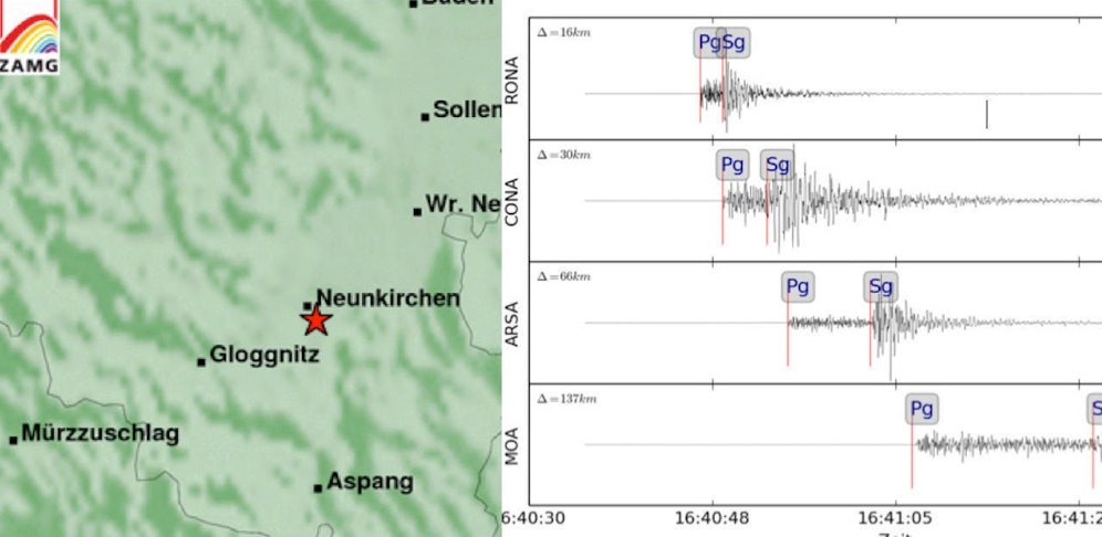 Im Bezirk Neunkirchen zitterte die Erde. 