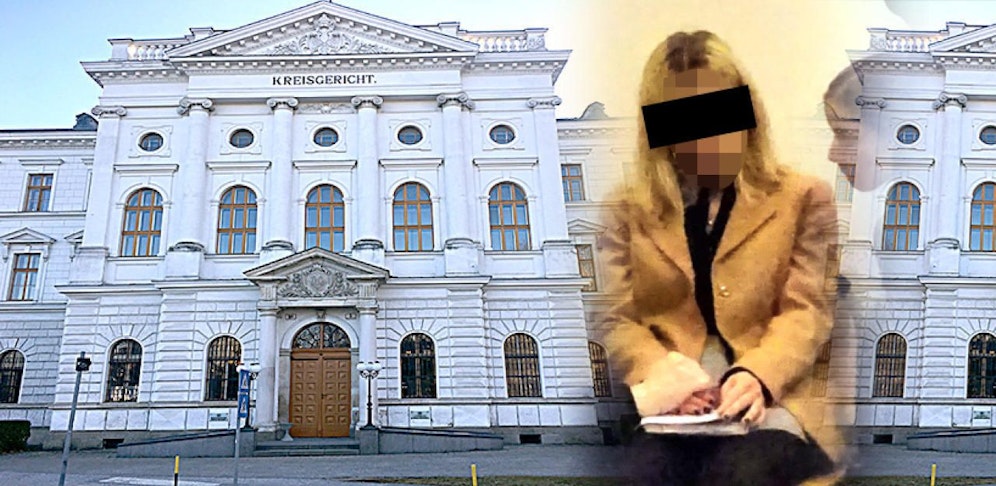 Die Angeklagte in Wr. Neustadt vor Gericht.