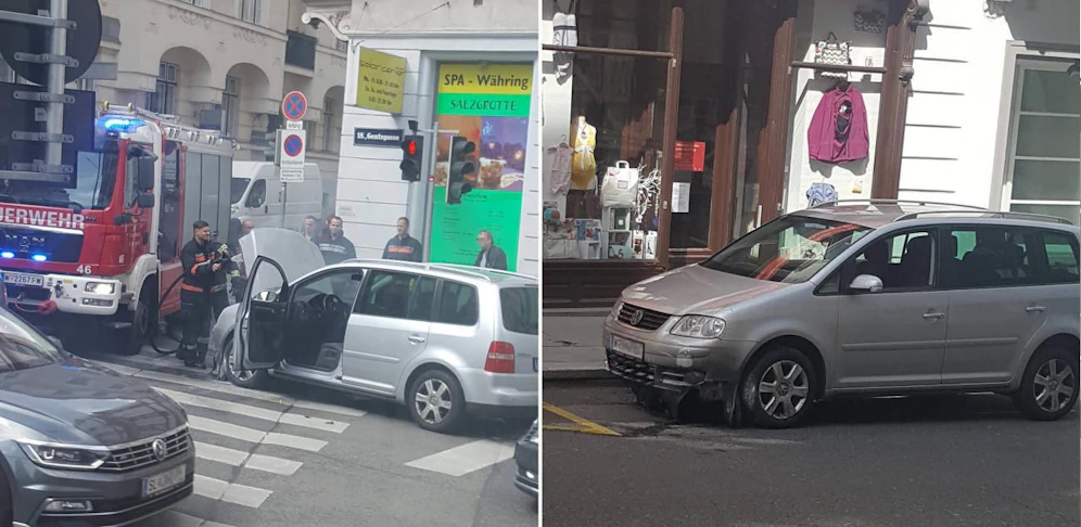 Aus dem Motorraum des VW stieg plötzlich Rauch auf. 