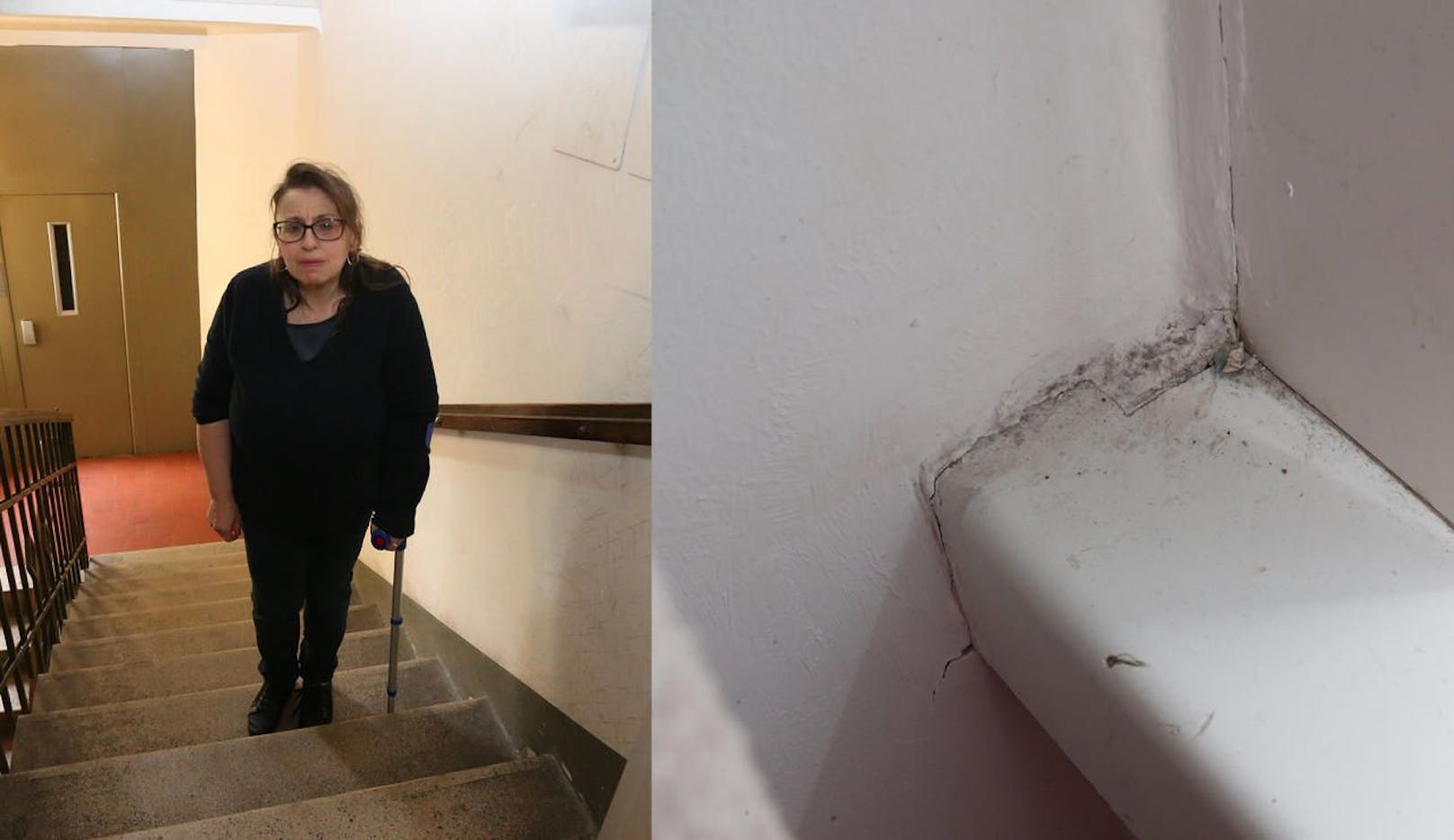 Ingeborg B. muss zwölf Stufen überwinden, während in der kleinen Wohnung der Schimmel wartet.