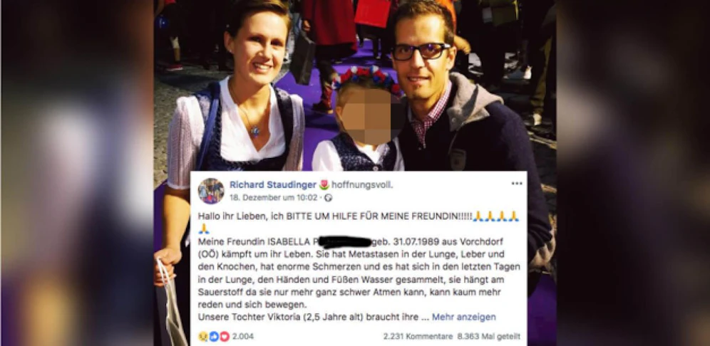 Das Posting wurde schon mehr als 8.000 Mal geteilt, um Mutter aus Vorchdorf zu helfen.