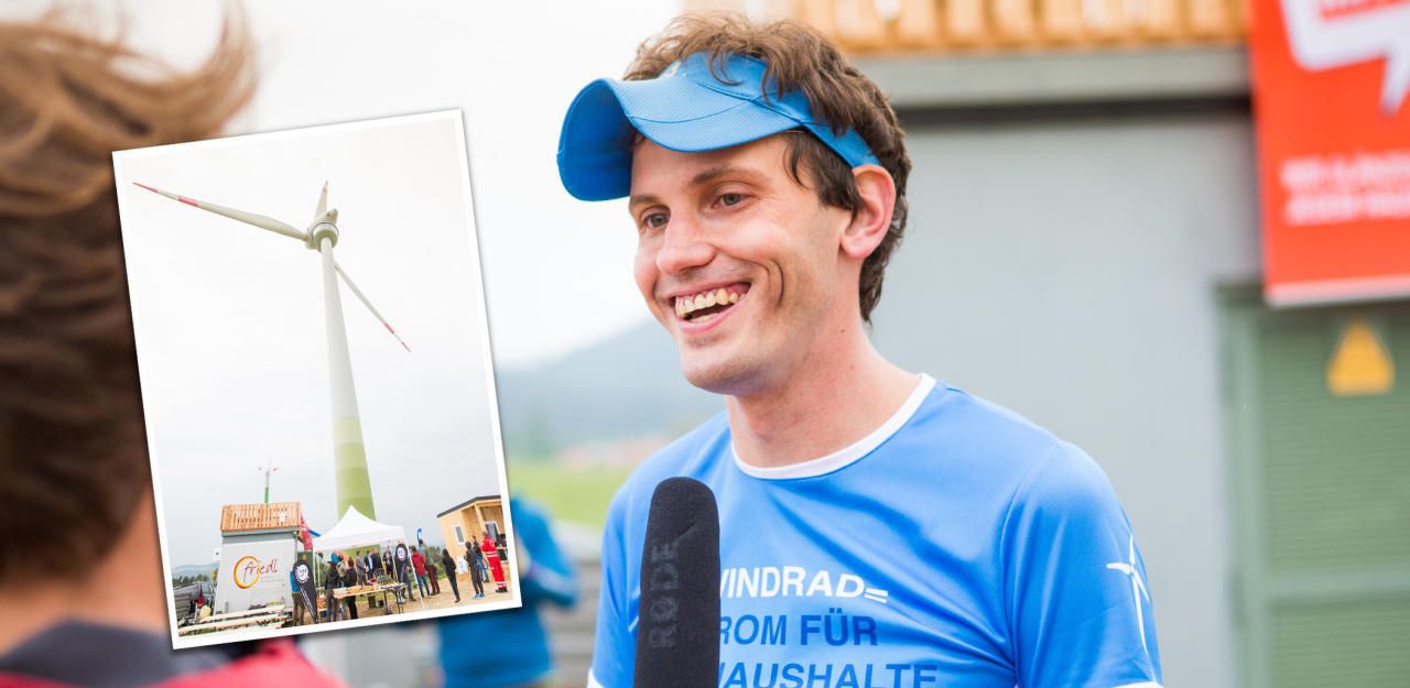 Heute.at - Extremsportler lief Charity-Marathon auf Windrad