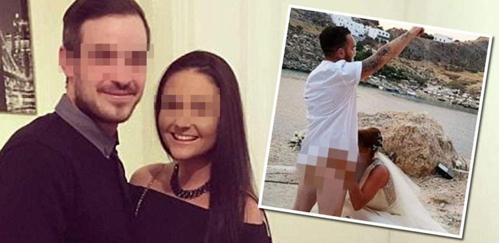 Wegen dieses Fotos eines Briten-Pärchens wurde die Trauung von Emma C. und Stephen W. ins Chaos gestürzt.