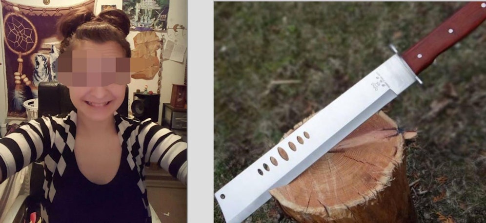 Samantha M. (19) soll ihren Ex mit einer Machete zum Sex gezwungen haben. Sie wurde verhaftet. 