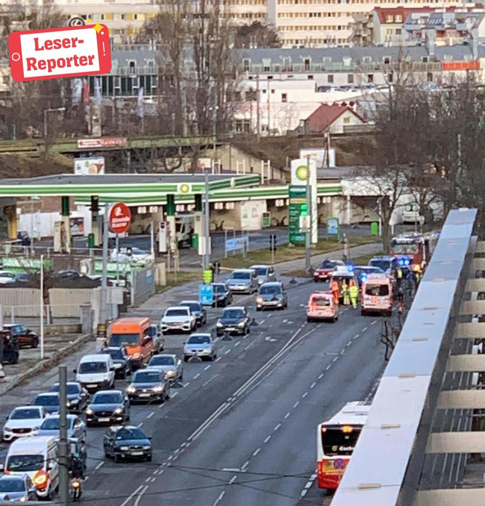Unfall auf der Dresdner Straße am Freitagmorgen.