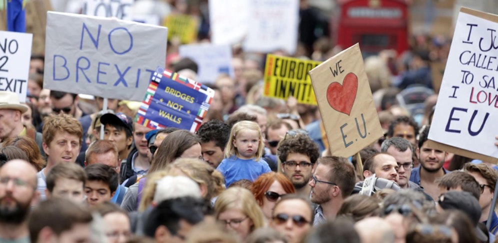 Immer wieder kommt es in Großbritannien zu Protesten gegen den Brexit.