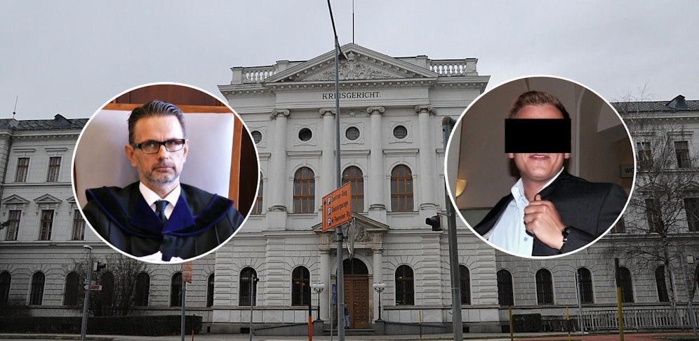 Richter Hans Barwitzius (li.) verurteile den Angeklagten (re.) in Wr. Neustadt.