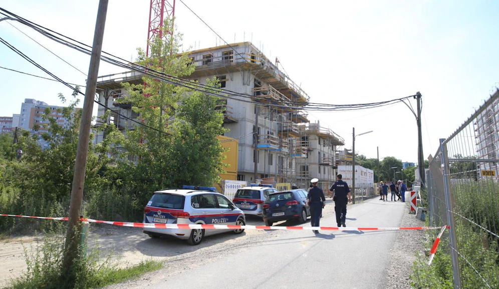Der Unfallort: ein Rohbau in Floridsdorf. 