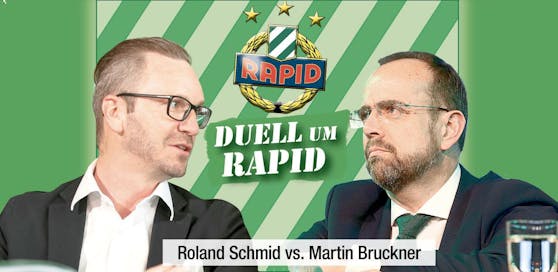 Roland Schmid und Martin Bruckner im Duell um Rapid.