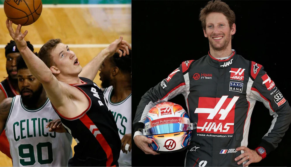 Jakob Pöltl und Romain Grosjean
