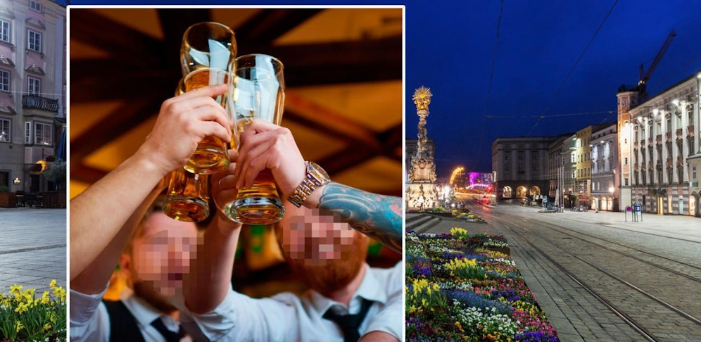 Mitten am Hauptplatz in Linz kam es zu der Prügelei nach dem Fußballspiel.