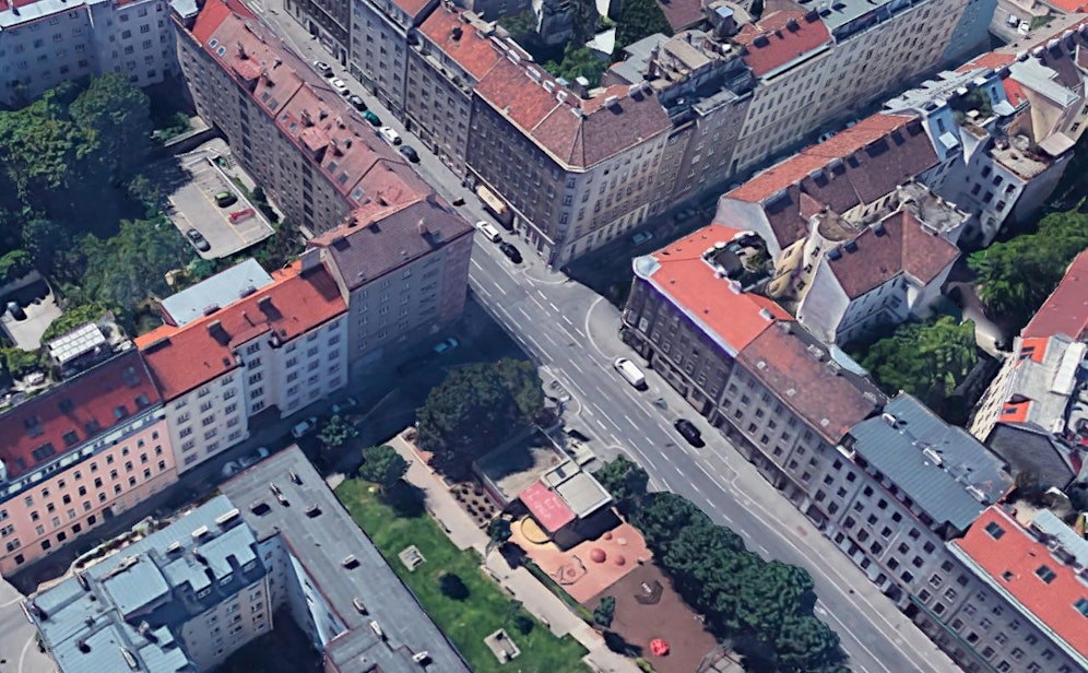 Die Kreuzung der Kliebergasse mit der Hauslabgasse in Wien-Margareten.