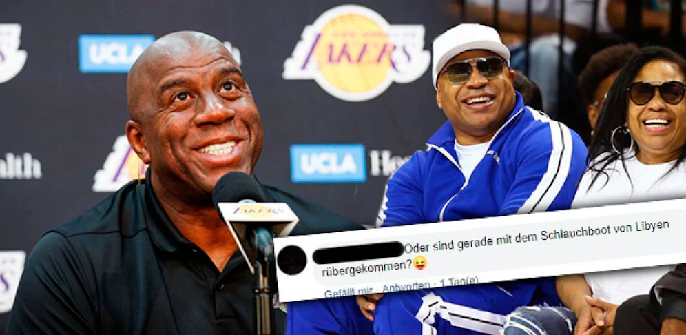 Unter ein Foto der US-Superstars Magic Johnson (li.) und LL Cool J postete ein regionaler Tourismus-Chef aus OÖ folgendes: "Oder sind die gerade mit dem Schlauchboot von Libyen rübergekommen"