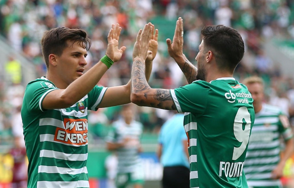 Thomas Murg und Taxiarchis Fountas jubeln. 