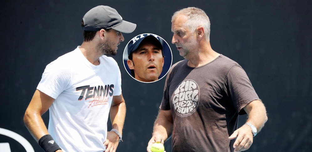 Tennis-Star Dominic Thiem, sein Vater Wolfgang Thiem und Ex-Trainer Thomas Muster