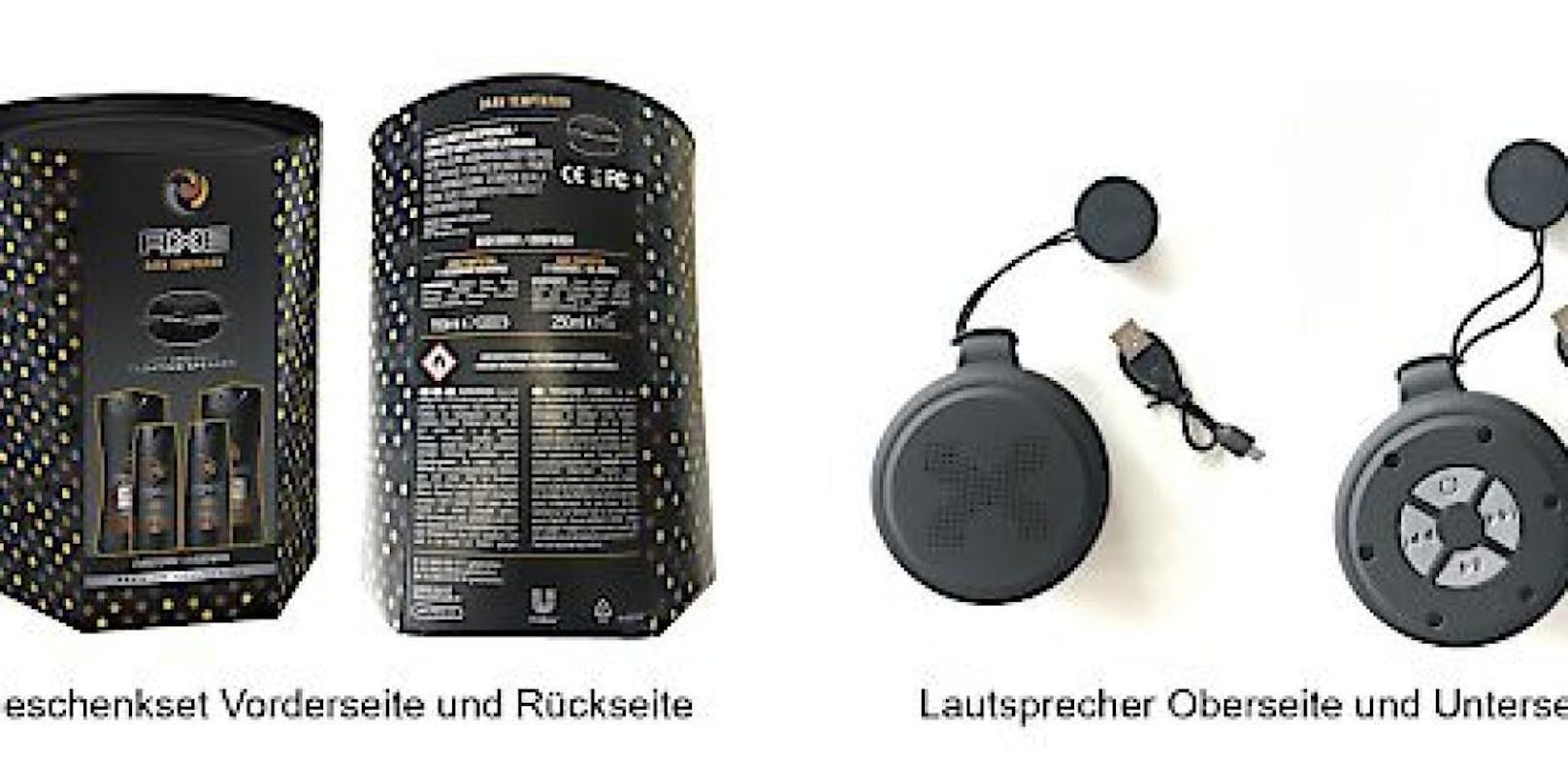 Das Ladekabel für Lautsprecher aus dem AXE Dark Temptation Geschenkset könnte beim Aufladen überhitzen.
