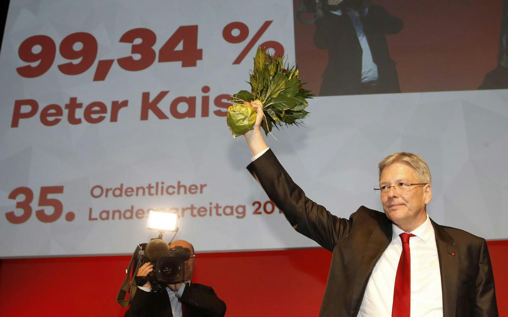 Landeshauptmann Peter Kaiser am Samstag, 13. April 2019, im Rahmen des Landesparteitages der SPÖ Kärnten in Villach.