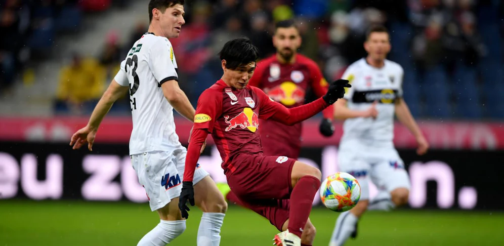 Takumi Minamino schoss Salzburg zum 1:0-Sieg über Altach. 