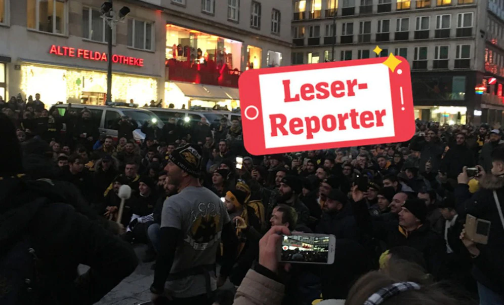 AEK-Fans am Stephansplatz