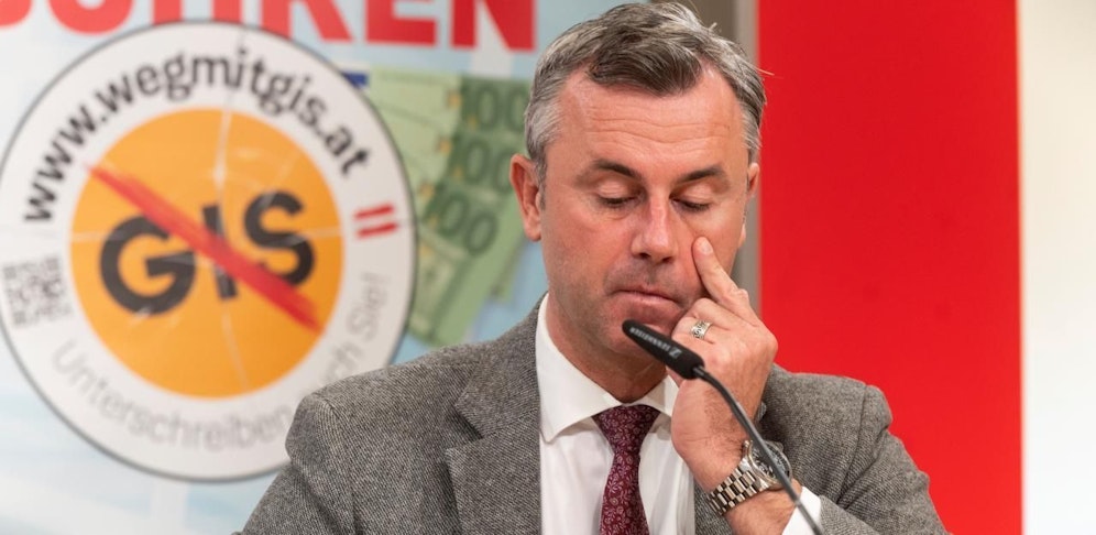 FPÖ-Chef Norbert Hofer bei der Vorstellung seiner Anti-GIS-Kampagne.