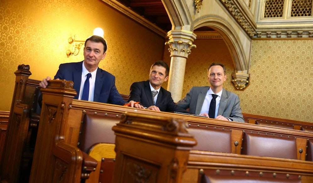 Weiter hoffen auf Strache: (v.l.) Baron, Kops, Handler. 