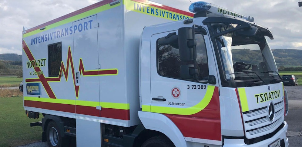 So sieht der Notarzt-Lkw aus.