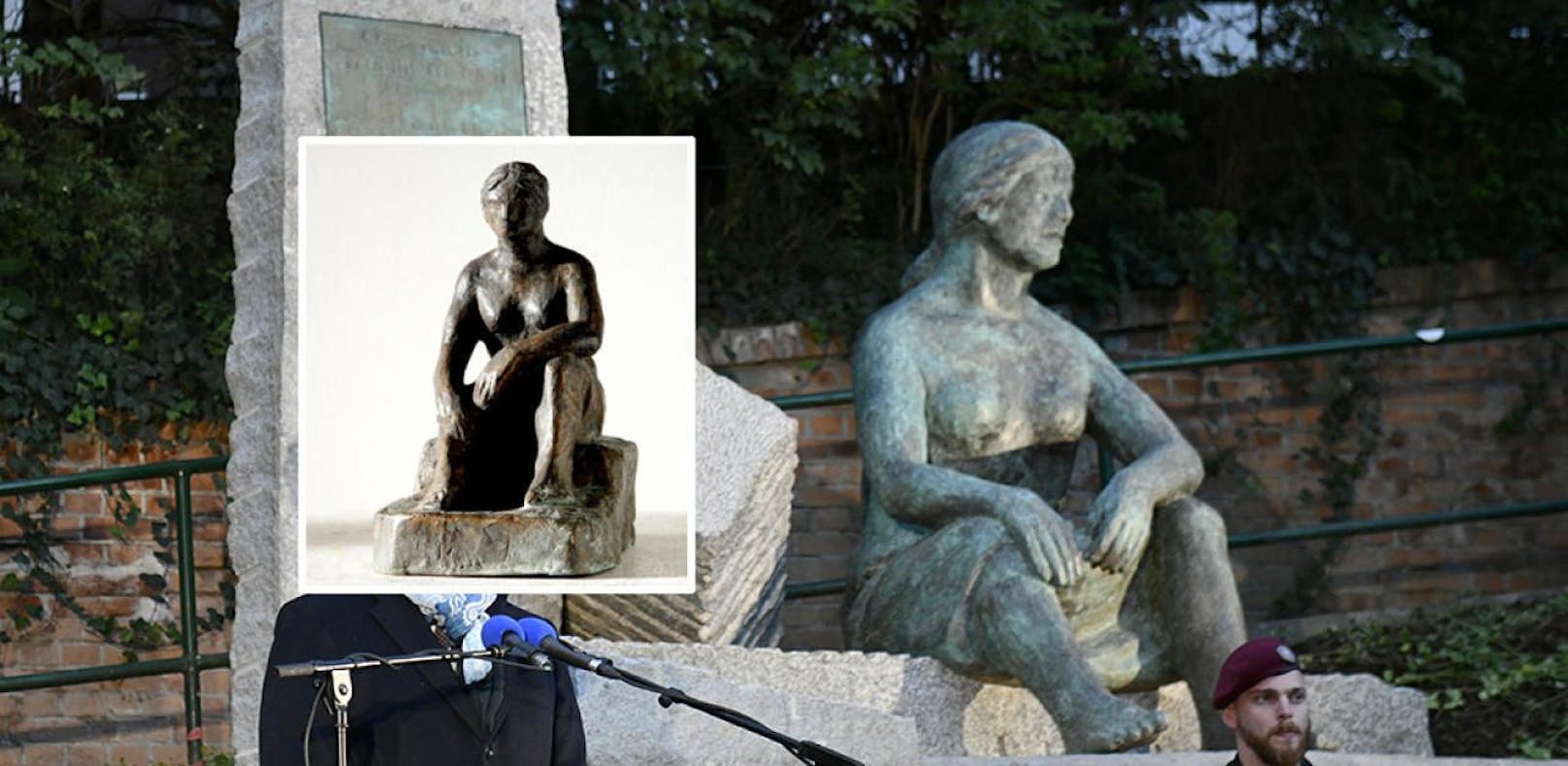 Gewisse Ähnlichkeiten sind zwischen Markus Angermeiers früherer Statue und der der &quot;Trümmerfrauen&quot; zu erkennen. 