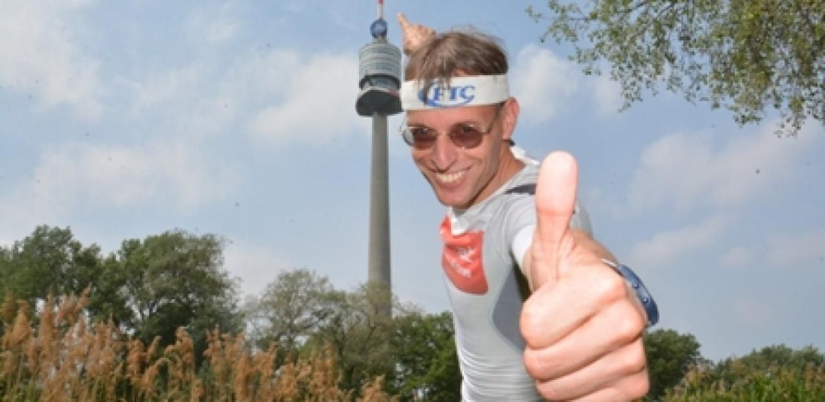 Der niederösterreichische Treppenläufer Rolf Majcen in Aktion.