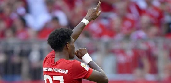 David Alaba beim Torjubel über sein 2:1 gegen Mainz.