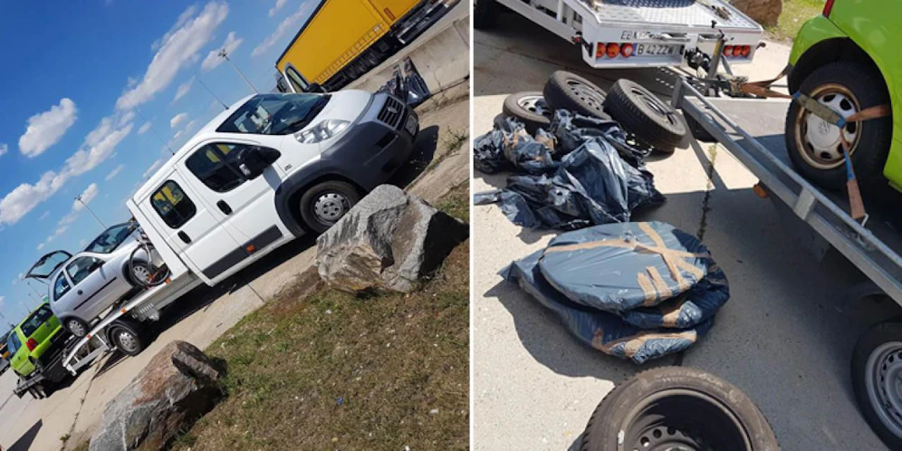 Die Polizei stoppte das Fahrzeug und entdeckte das Diebesgut