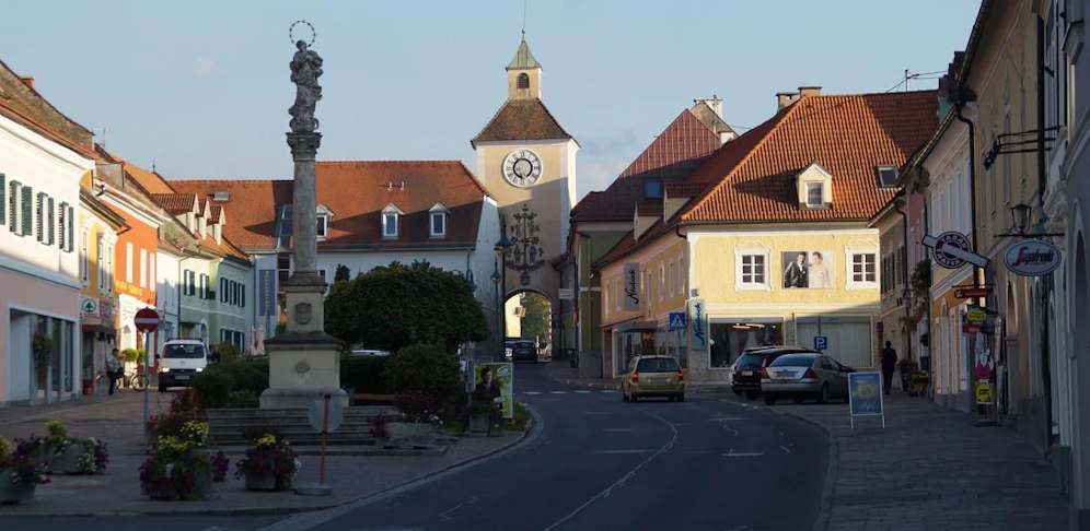 Der Hauptplatz der Gemeinde Obdach auf deren Gebiet das Unglück passierte.