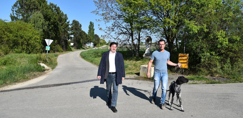 Szirucsek und Schwabl  beim Lokalaugenschein.