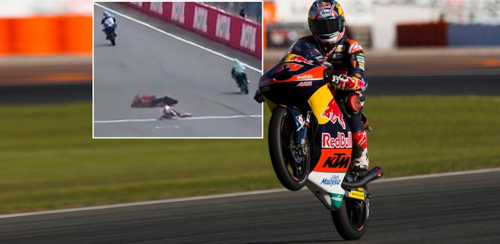 So knapp und doch vorbei: Bo Bendsneyder blieb nach seinem Crash unmittelbar vor der Ziellinie ohne WM-Punkte. 