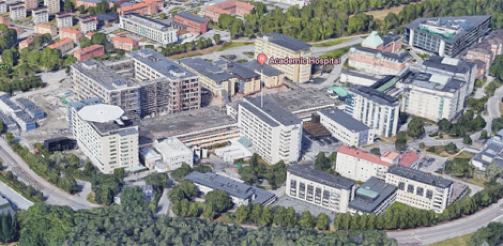 Die Person wird derzeit im Universitätsspital in Uppsala behandelt.