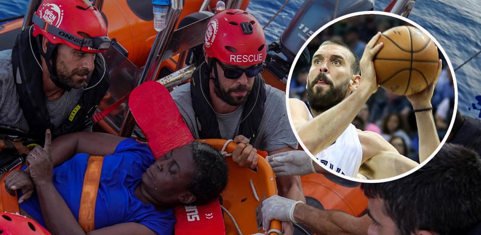 NBA-Star Marc Gisol verbringt seinen Sommer mit der Rettung von Flüchtlingen im Mittelmeer. Er setzt sich für die NGO &quot;Proactiva Open Arms&quot; ein.