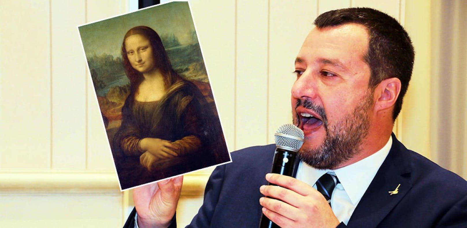 Salvini forderte - scherzhaft - die &quot;Mona Lisa&quot; zurück.